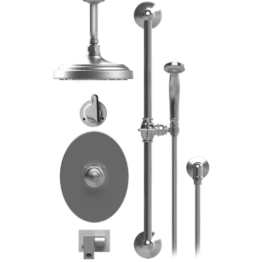 Rubinet T28JSS Temperature Control Shower With Two Way Diverter ShutOff, With One Seperate Volume Control, Hand Held Shower, Bar, Integral Supply, Wall Mount Bidet