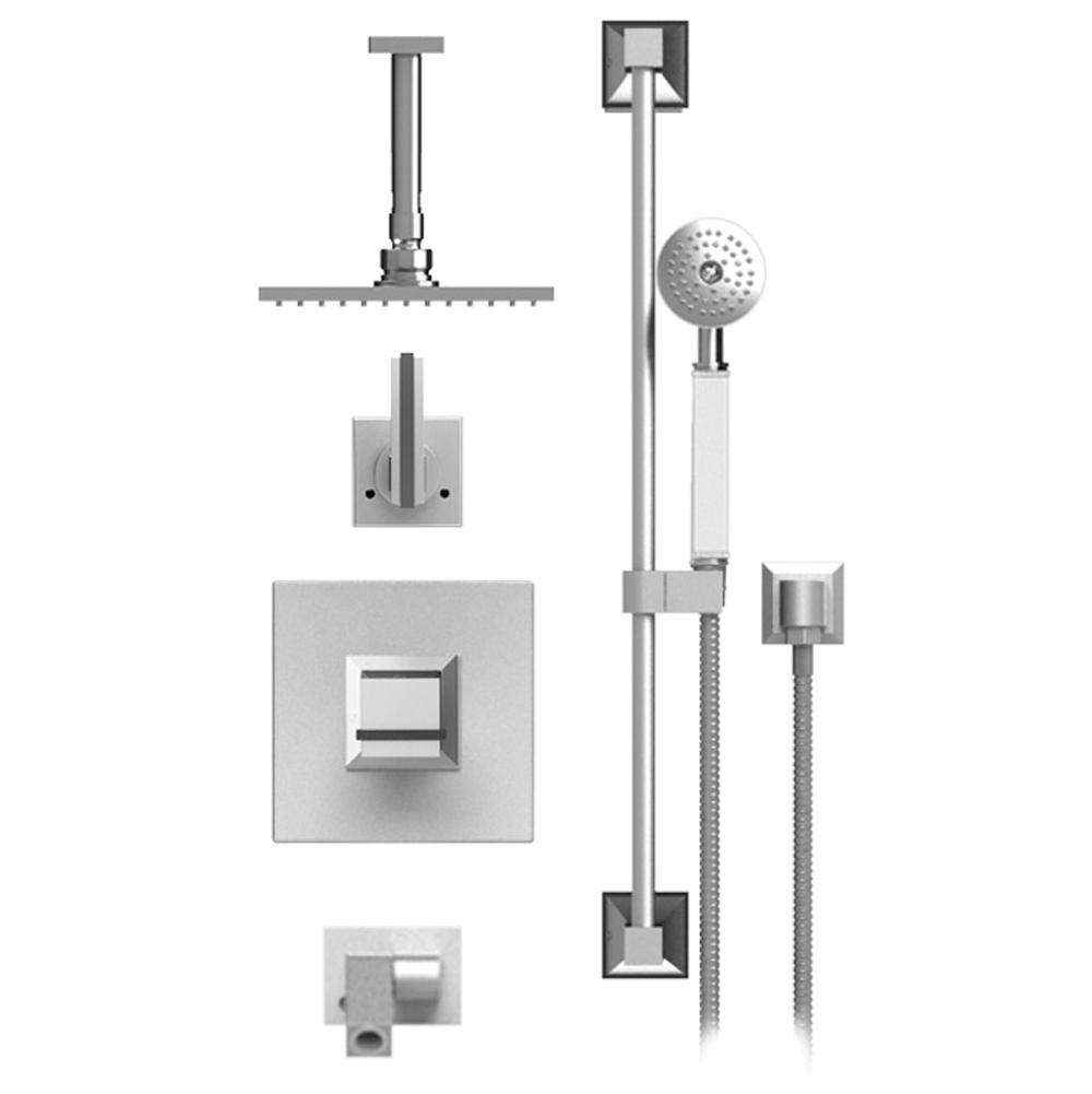 Rubinet T28MQL Temperature Cont Shower With Two Way Diverter ShutOff, With One Seperate Volume Control, Hand Held Shower, Bar, Integral Supply Wall Mount Bidet