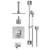 Rubinet T28MQL Temperature Cont Shower With Two Way Diverter ShutOff, With One Seperate Volume Control, Hand Held Shower, Bar, Integral Supply Wall Mount Bidet