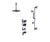 Rubinet T28MQL Temperature Cont Shower With Two Way Diverter ShutOff, With One Seperate Volume Control, Hand Held Shower, Bar, Integral Supply Wall Mount Bidet