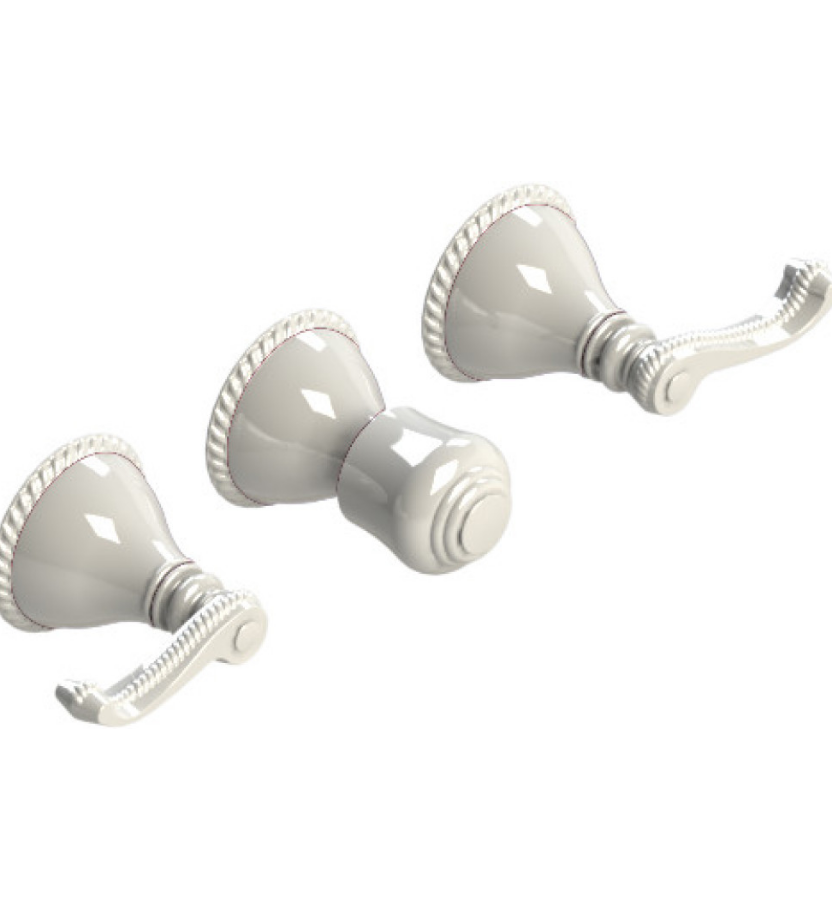 Rubinet T2AETL Three Valve Tub Filler With Diverter Trim Only