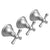 Rubinet T2AFMC Three Valve Tub Filler With Diverter Trim Only