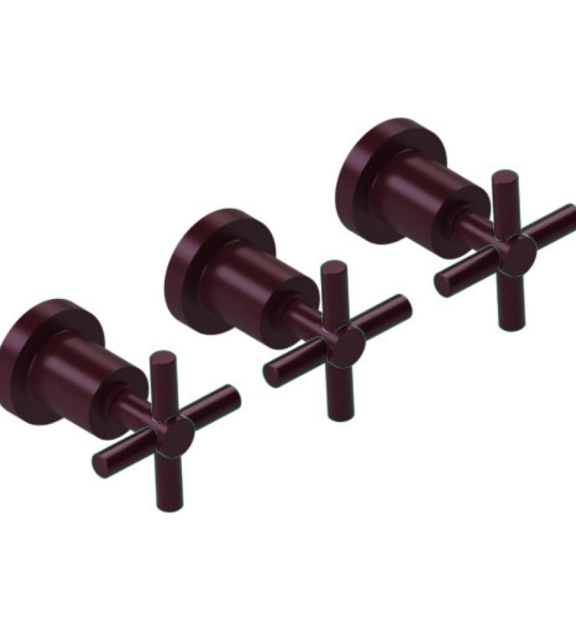 Rubinet T2AGNC Three Valve Tub Filler With Diverter Trim Only
