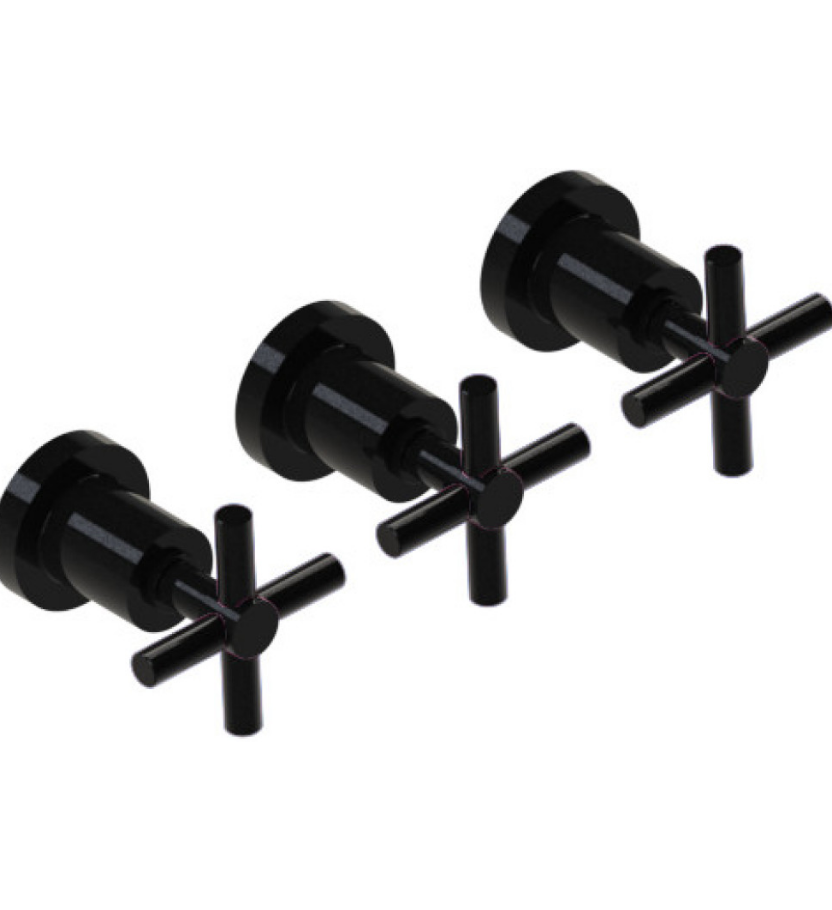 Rubinet T2AGNC Three Valve Tub Filler With Diverter Trim Only