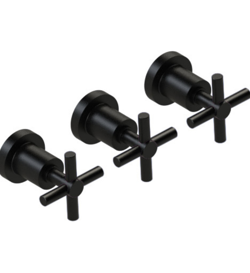 Rubinet T2AGNC Three Valve Tub Filler With Diverter Trim Only