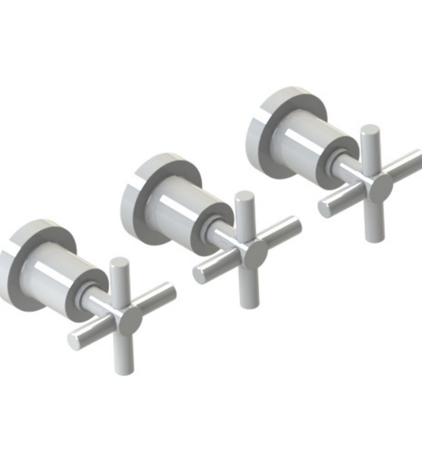 Rubinet T2AGNC Three Valve Tub Filler With Diverter Trim Only