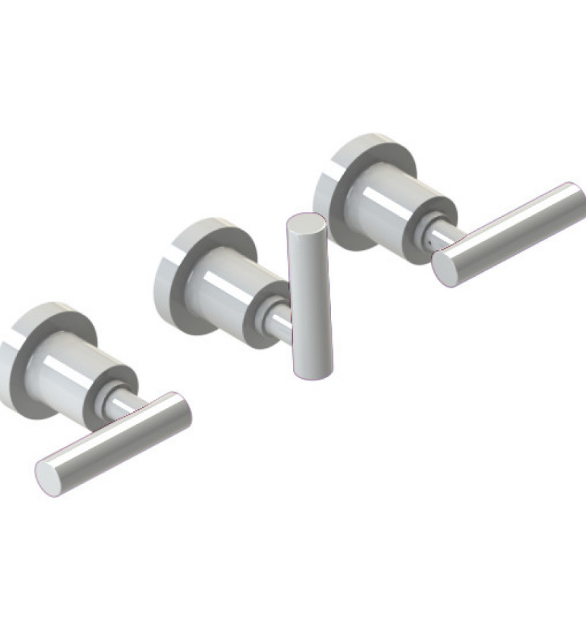 Rubinet T2AGNL Three Valve Tub Filler With Diverter Trim Only
