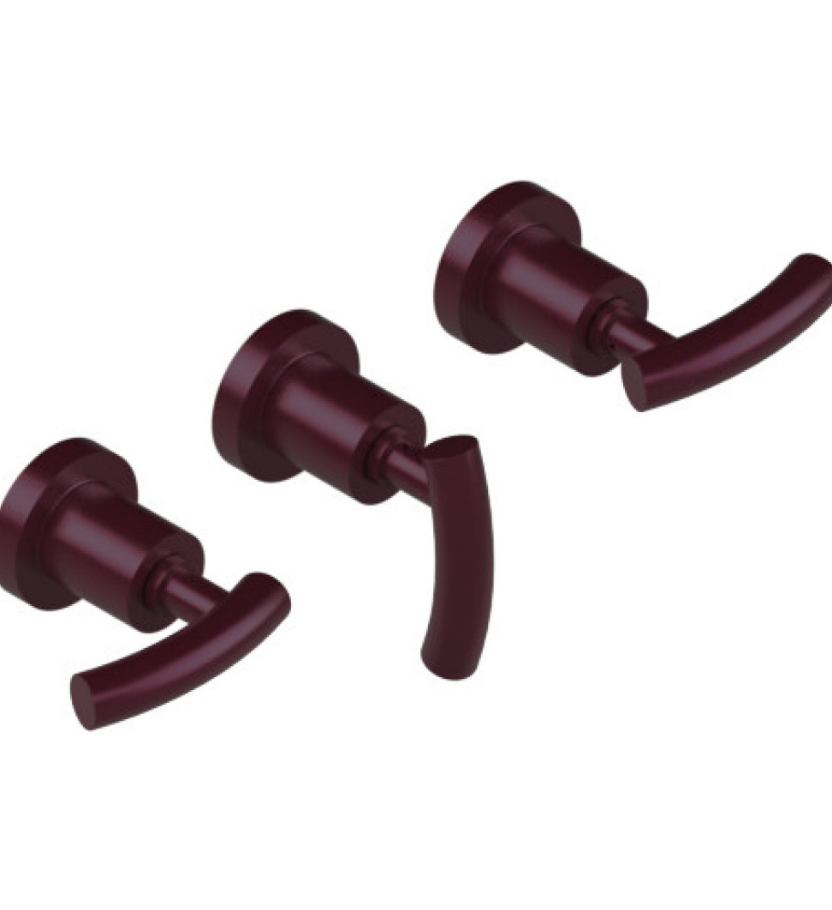 Rubinet T2AHOL Three Valve Tub Filler With Diverter, Trim Only