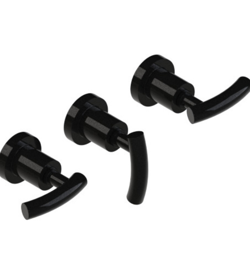 Rubinet T2AHOL Three Valve Tub Filler With Diverter, Trim Only