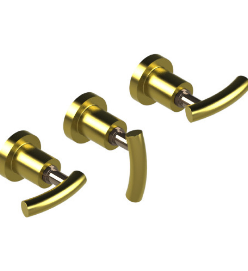 Rubinet T2AHOL Three Valve Tub Filler With Diverter, Trim Only