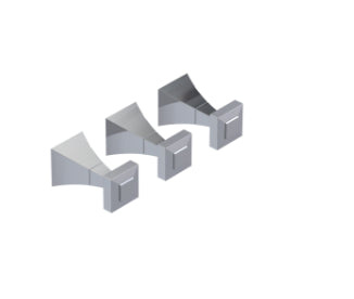 Rubinet T2AICQ Three Valve Tub Filler With Diverter Trim Only