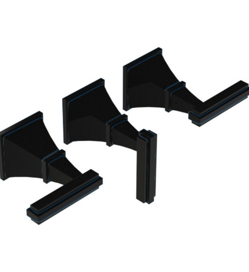 Rubinet T2AMQL Three Valve Tub Filler With Diverter Trim Only