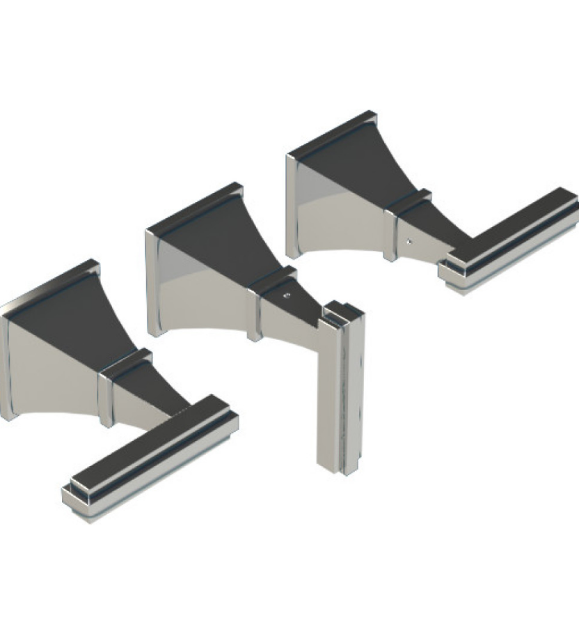 Rubinet T2AMQL Three Valve Tub Filler With Diverter Trim Only