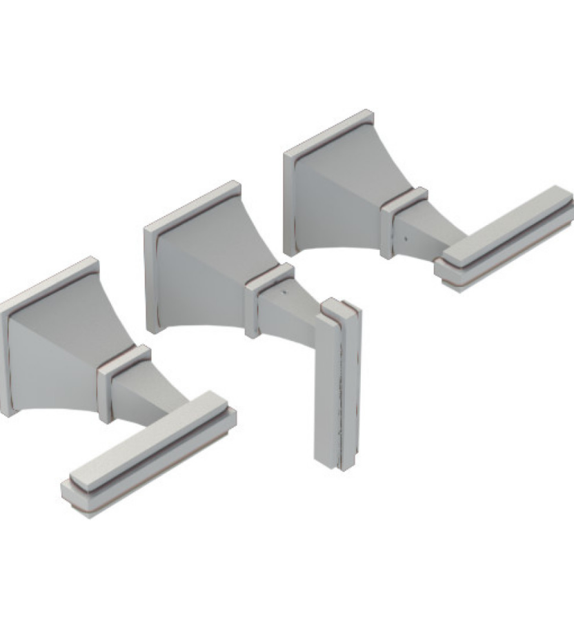 Rubinet T2AMQL Three Valve Tub Filler With Diverter Trim Only