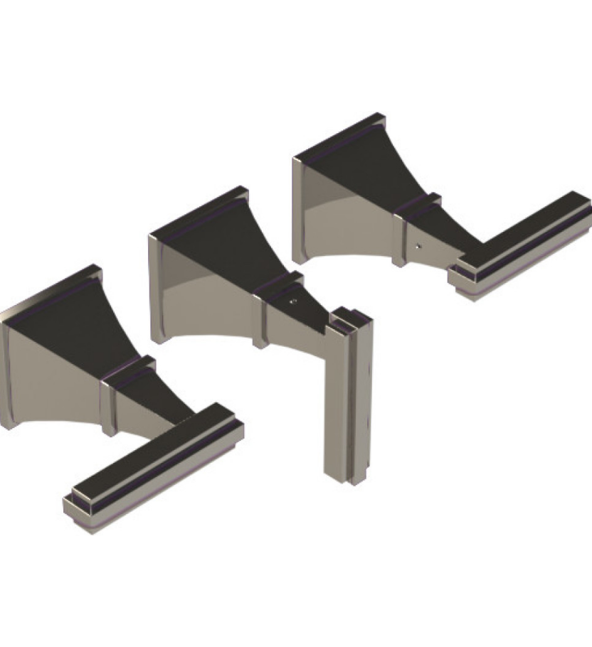 Rubinet T2AMQL Three Valve Tub Filler With Diverter Trim Only