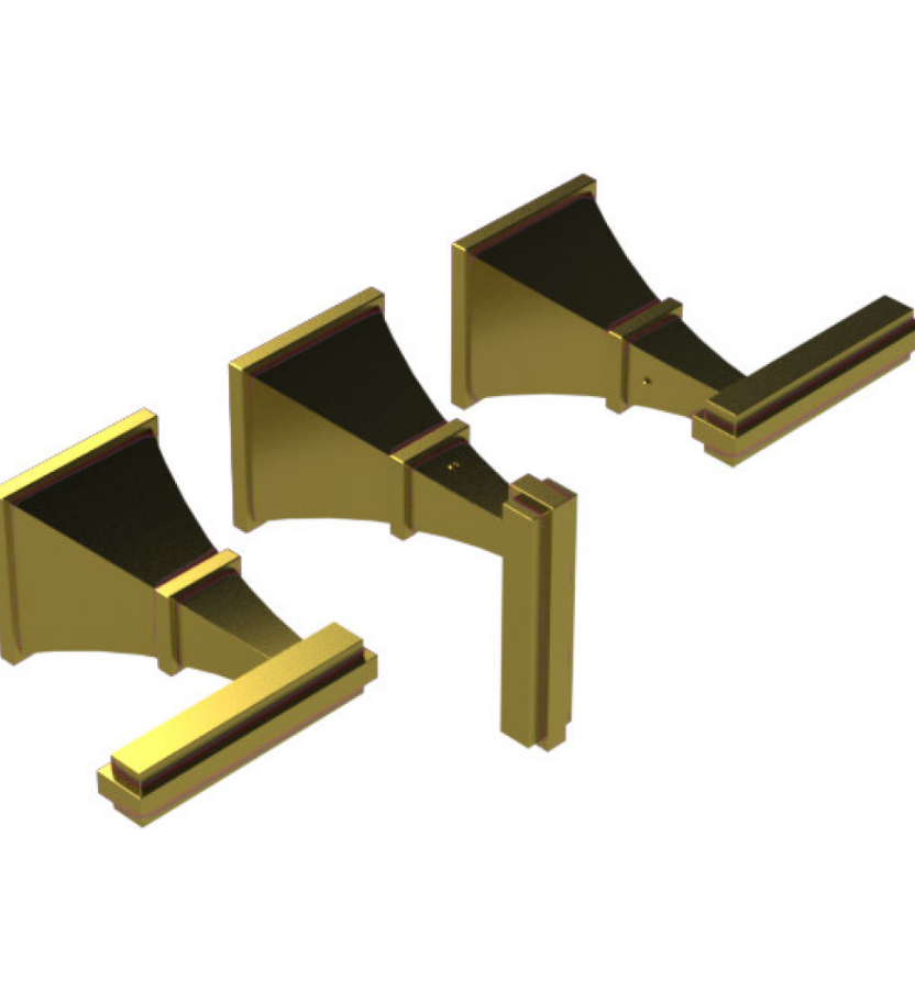 Rubinet T2AMQL Three Valve Tub Filler With Diverter Trim Only