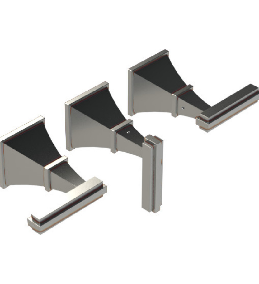 Rubinet T2AMQL Three Valve Tub Filler With Diverter Trim Only
