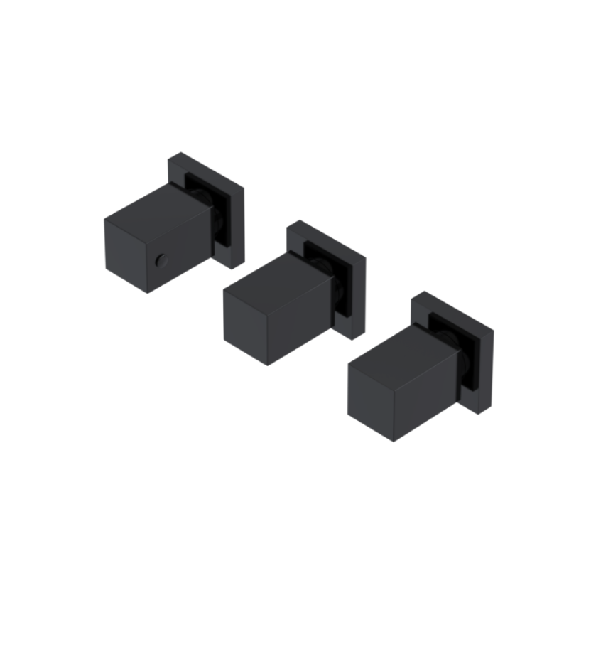 Rubinet T2ARSQ Three Valve Tub Filler With Diverter Trim Only