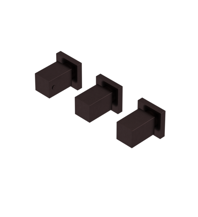 Rubinet T2ARSQ Three Valve Tub Filler With Diverter Trim Only