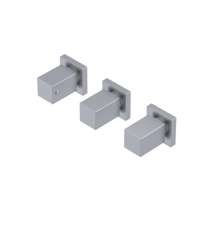 Rubinet T2ARSQ Three Valve Tub Filler With Diverter Trim Only
