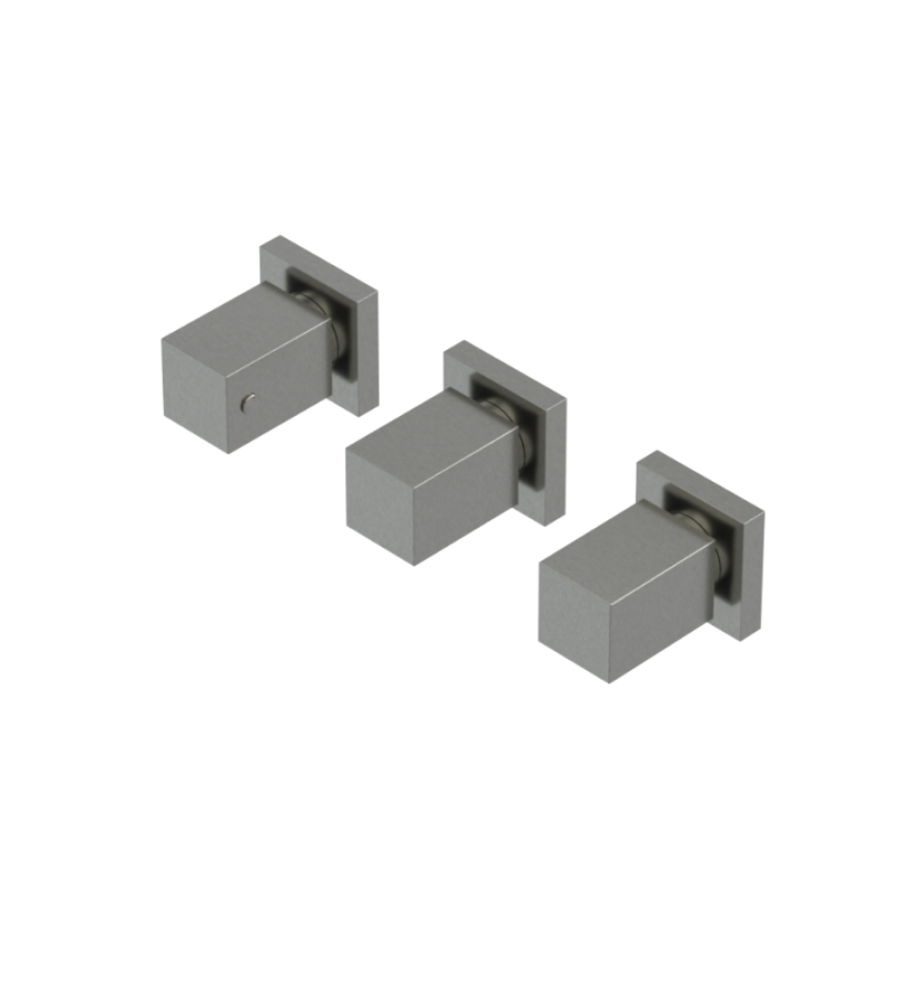 Rubinet T2ARSQ Three Valve Tub Filler With Diverter Trim Only