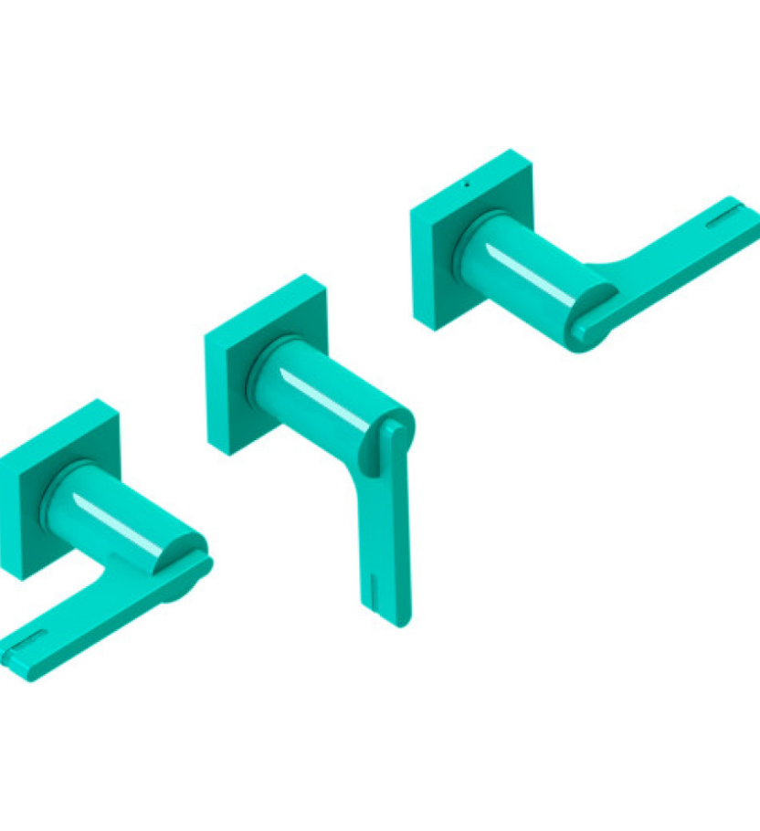 Rubinet T2ARTL Three Valve Tub Filler With Diverter Trim Only