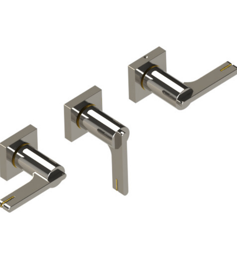 Rubinet T2ARTL Three Valve Tub Filler With Diverter Trim Only