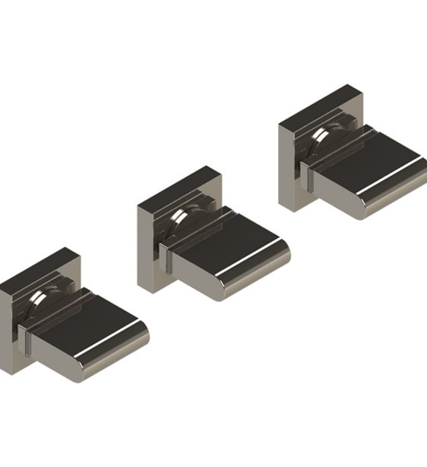 Rubinet T2ARTQ Three Valve Tub Filler With Diverter Trim Only