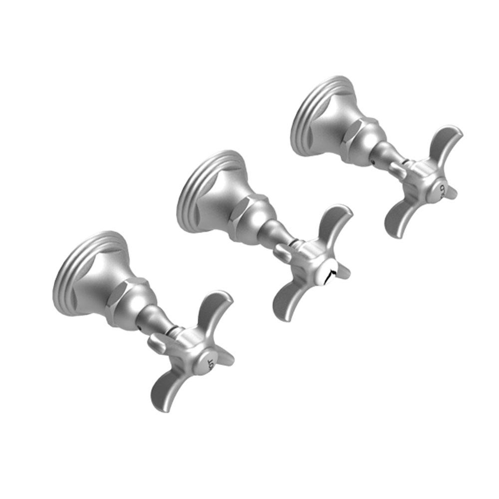 Rubinet T2ARVC Three Valve Tub Filler With Diverter, Trim Only