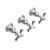 Rubinet T2ARVC Three Valve Tub Filler With Diverter, Trim Only
