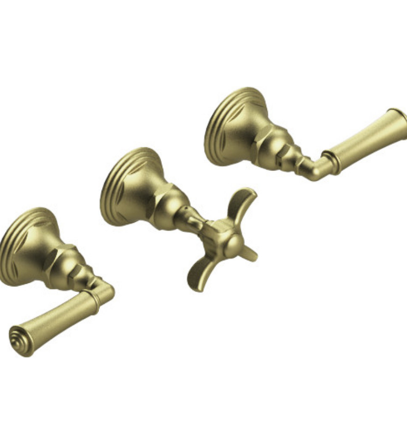 Rubinet T2ARVL Three Valve Tub Filler With Diverter, Trim Only - Parent