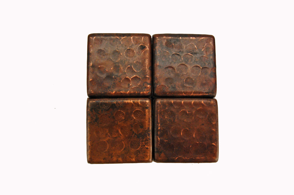 Premier 2" x 2" Copper Hammered Tile T2DBH