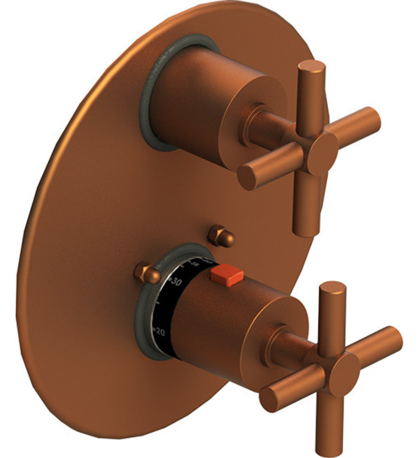 Rubinet T2QGNC Temperature Control Valve With Stop Two Way Diverter With ShutOff Trim Only