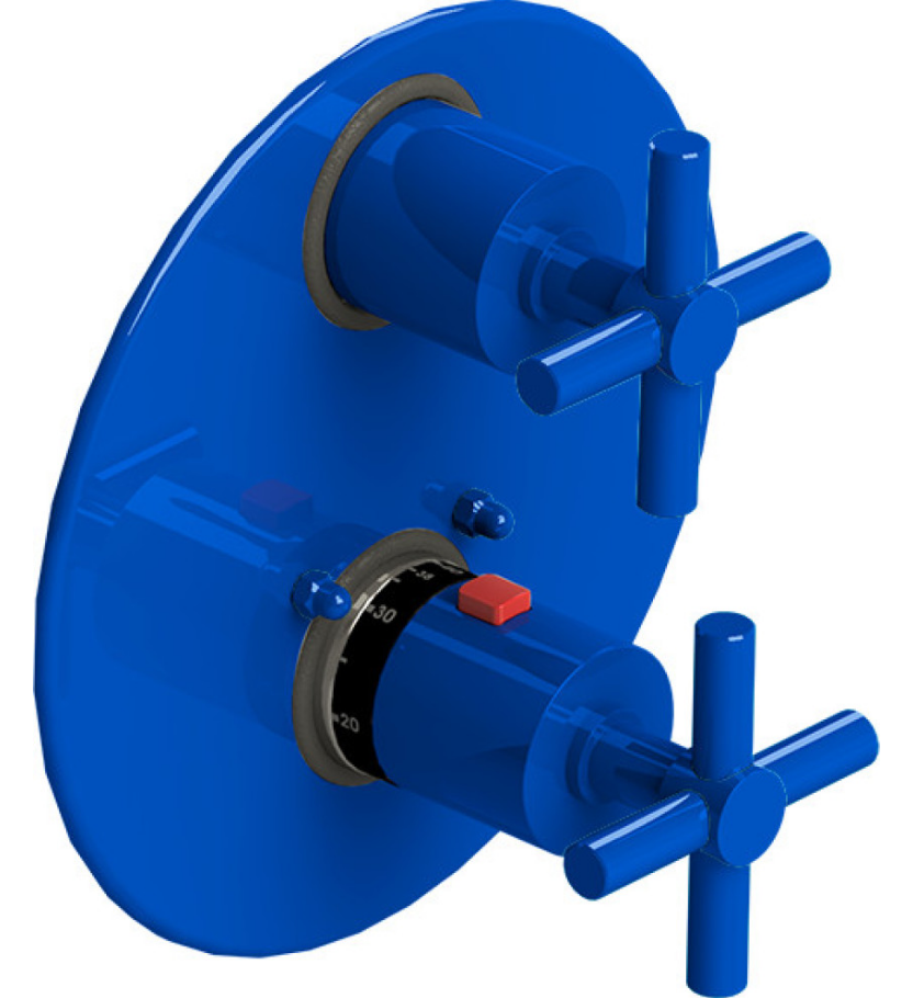 Rubinet T2QGNC Temperature Control Valve With Stop Two Way Diverter With ShutOff Trim Only