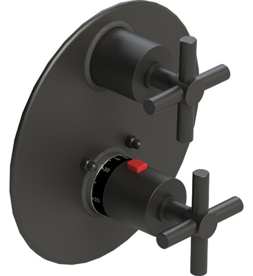 Rubinet T2QGNC Temperature Control Valve With Stop Two Way Diverter With ShutOff Trim Only