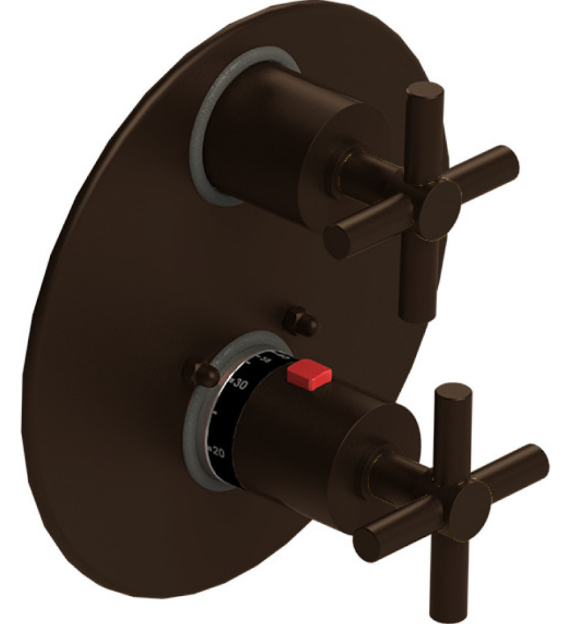 Rubinet T2QGNC Temperature Control Valve With Stop Two Way Diverter With ShutOff Trim Only