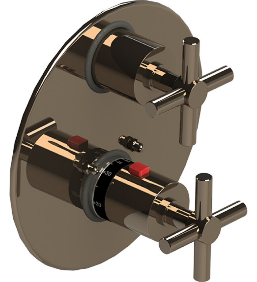 Rubinet T2QGNC Temperature Control Valve With Stop Two Way Diverter With ShutOff Trim Only