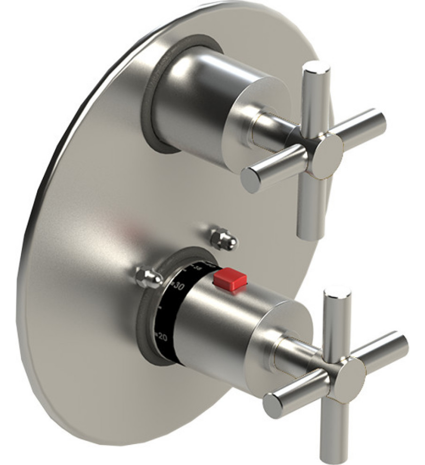 Rubinet T2QGNC Temperature Control Valve With Stop Two Way Diverter With ShutOff Trim Only
