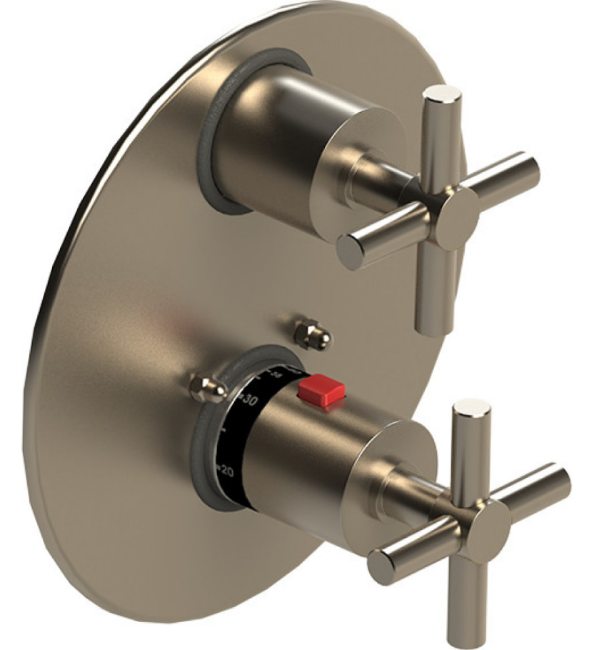 Rubinet T2QGNC Temperature Control Valve With Stop Two Way Diverter With ShutOff Trim Only