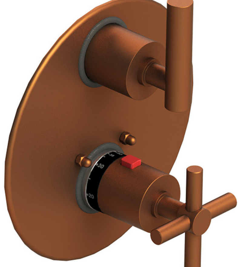 Rubinet T2QGNL Temperature Control Valve With Stop Two Way Diverter With ShutOff Trim Only