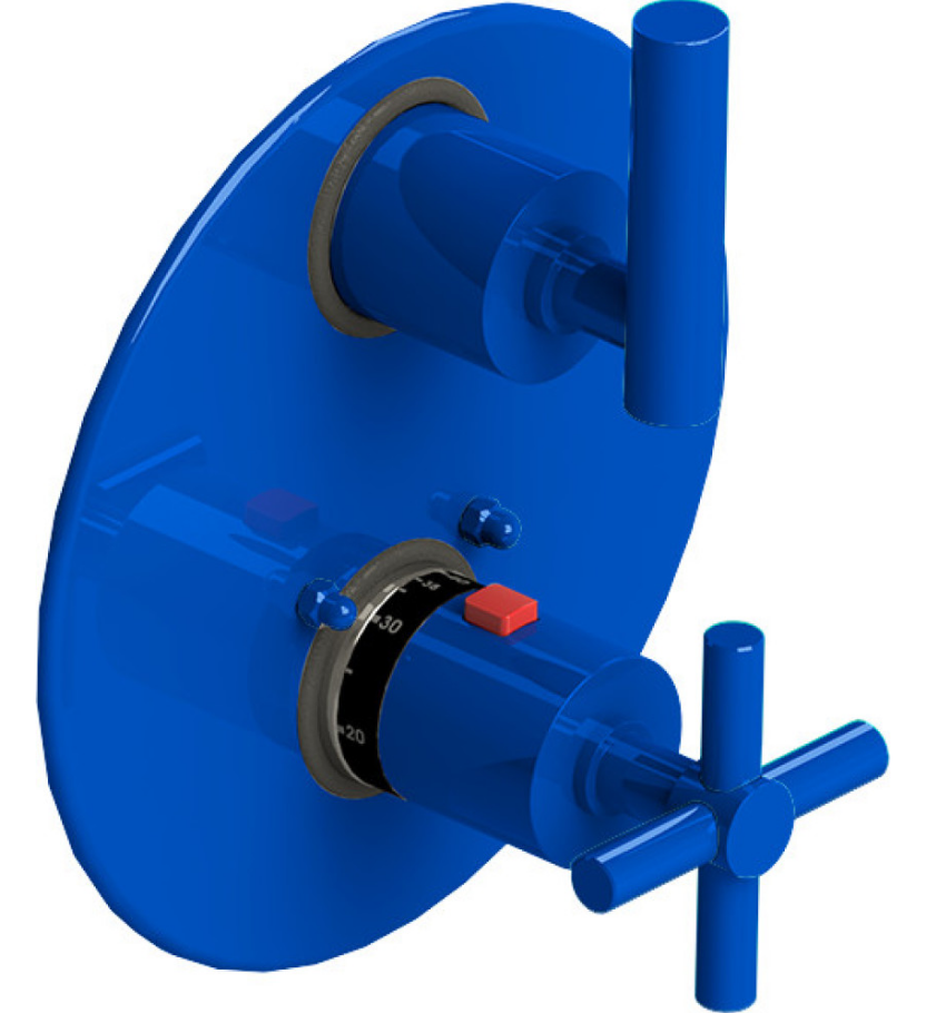 Rubinet T2QGNL Temperature Control Valve With Stop Two Way Diverter With ShutOff Trim Only
