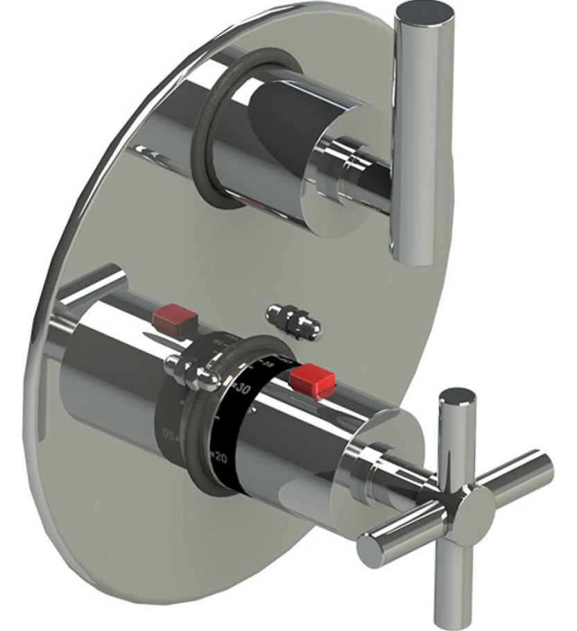 Rubinet T2QGNL Temperature Control Valve With Stop Two Way Diverter With ShutOff Trim Only