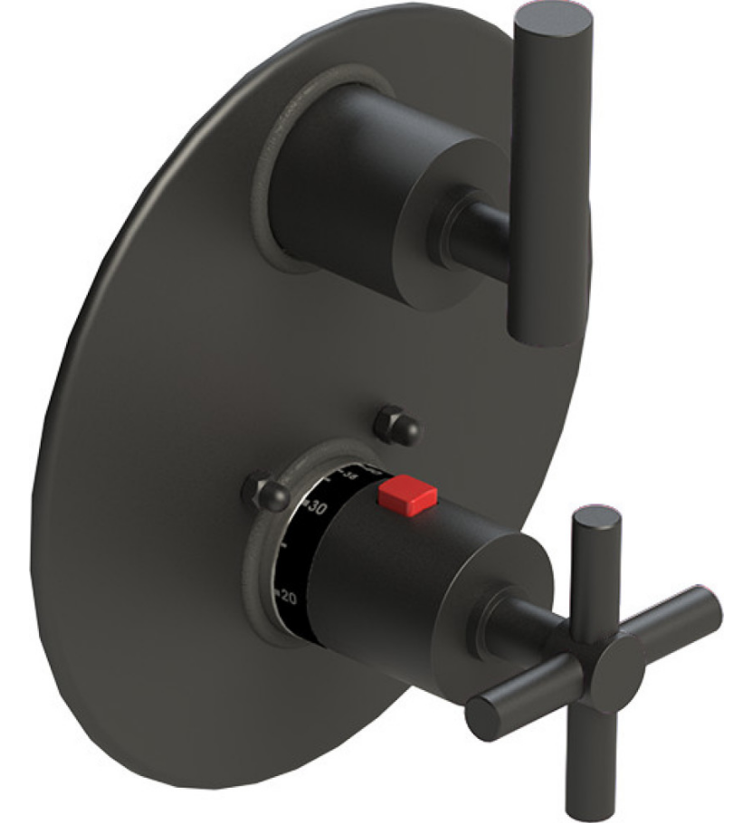 Rubinet T2QGNL Temperature Control Valve With Stop Two Way Diverter With ShutOff Trim Only