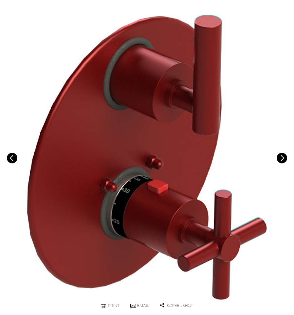 Rubinet T2QGNL Temperature Control Valve With Stop Two Way Diverter With ShutOff Trim Only