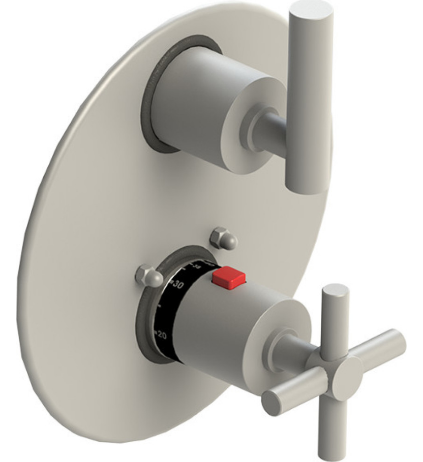Rubinet T2QGNL Temperature Control Valve With Stop Two Way Diverter With ShutOff Trim Only
