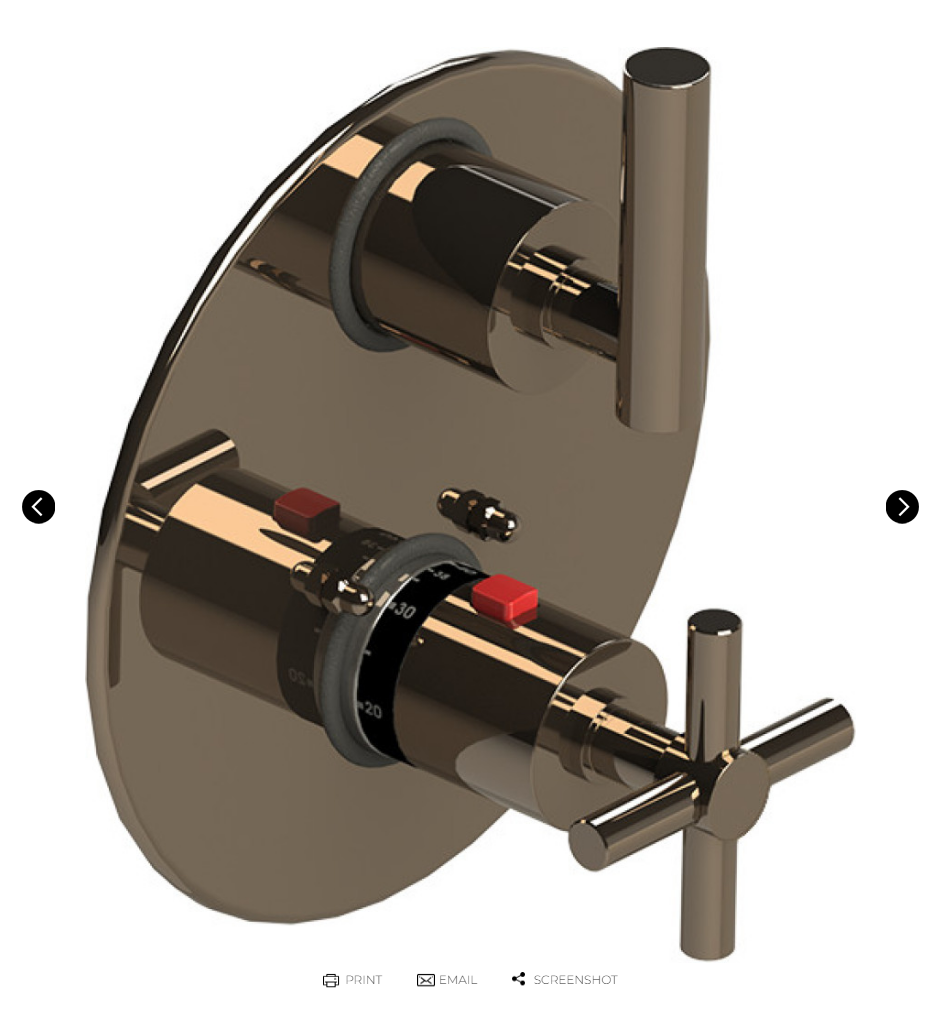 Rubinet T2QGNL Temperature Control Valve With Stop Two Way Diverter With ShutOff Trim Only