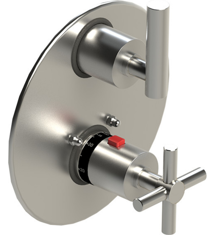 Rubinet T2QGNL Temperature Control Valve With Stop Two Way Diverter With ShutOff Trim Only