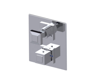 Rubinet T2QICQ Temperature Control Valve With Stop Two Way Diverter With ShutOff Trim Only