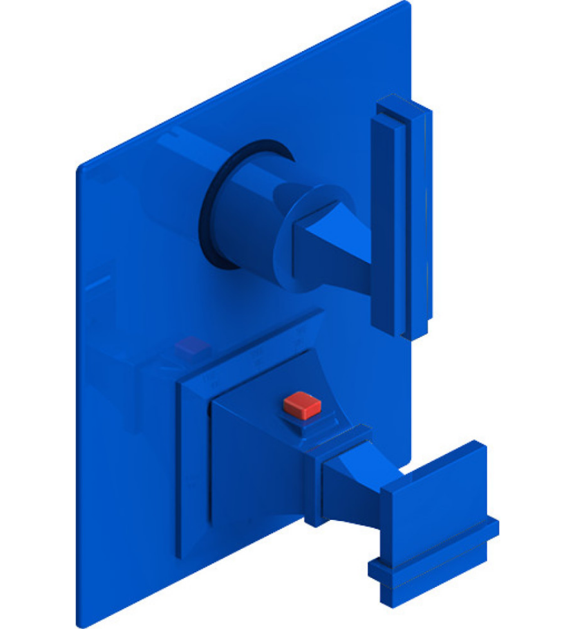 Rubinet T2QMQL Temperature Control Valve With Stop Two Way Diverter With ShutOff Trim Only