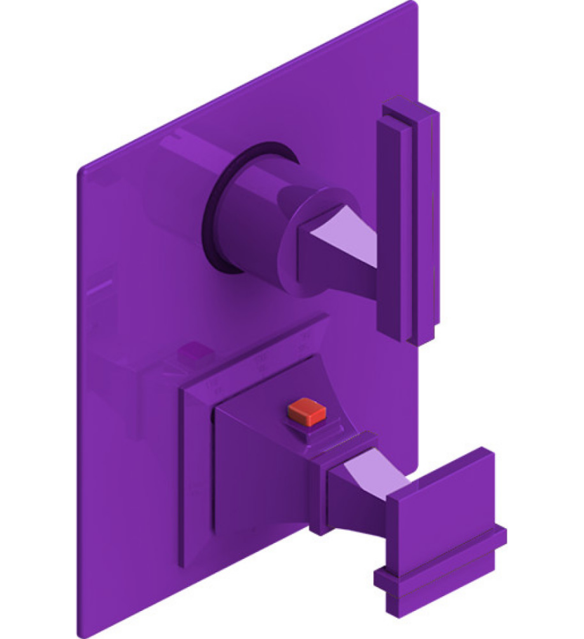 Rubinet T2QMQL Temperature Control Valve With Stop Two Way Diverter With ShutOff Trim Only